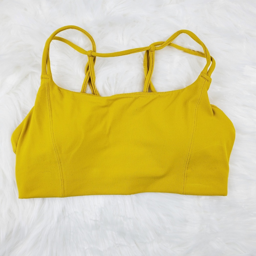 NWOT Athleta Yellow Breathe In Bra - Picture 3 of 6